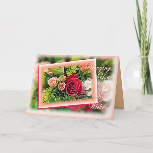 Bouquet Get Well Wünsche 2 - anpassen Karte (Vorderseite)
