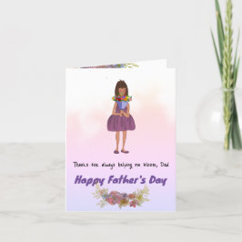 Bouquet Girl Father's Day Card Dankeskarte