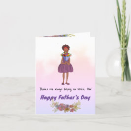 Bouquet Girl Vater Card - Dunkle Haut Dankeskarte