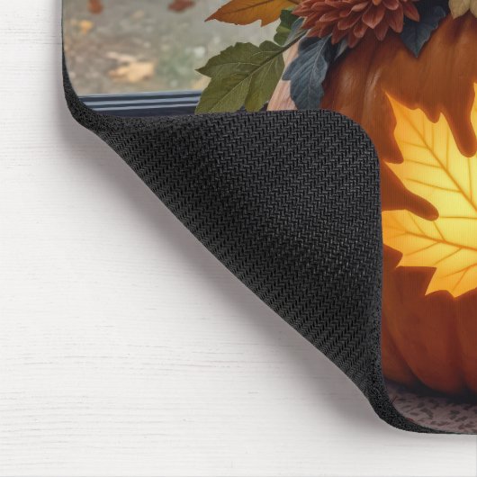 Bouquet im Herbst in einem Orangen Kürbis Mousepad (Ecke)