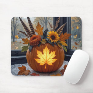 Bouquet im Herbst in einem Orangen Kürbis Mousepad