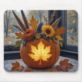 Bouquet im Herbst in einem Orangen Kürbis Mousepad (Vorne)