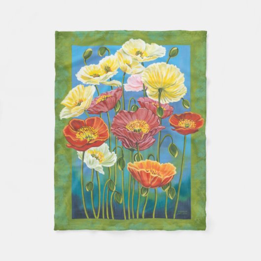 Bouquet in Border I Fleecedecke (Vorderseite)