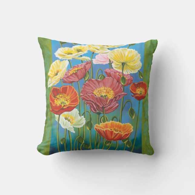 Bouquet in Border I Kissen (Vorderseite)