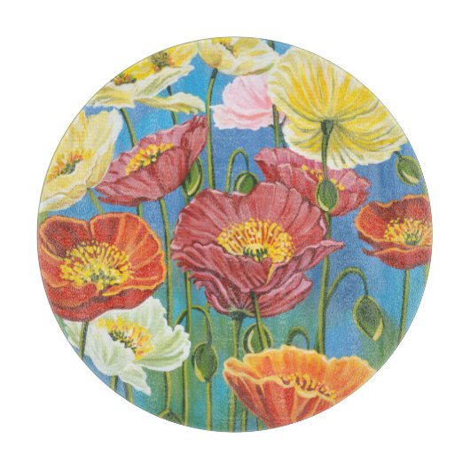 Bouquet in Border I Schneidebrett (Vorderseite)