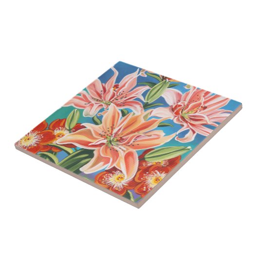 Bouquet in Border II Fliese (Seite)