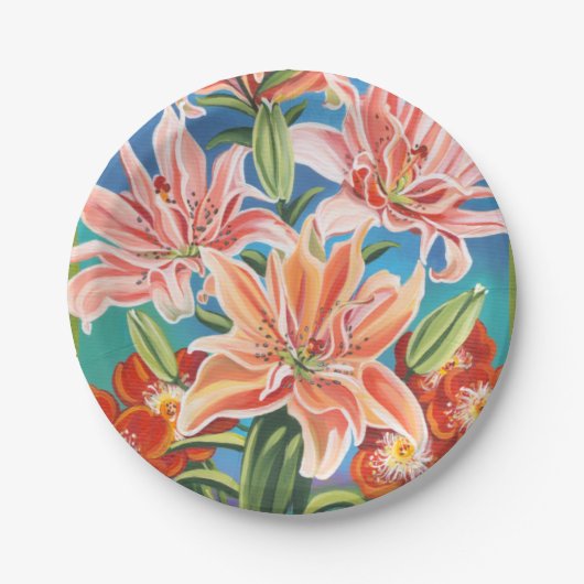 Bouquet in Border II Pappteller (Vorderseite)