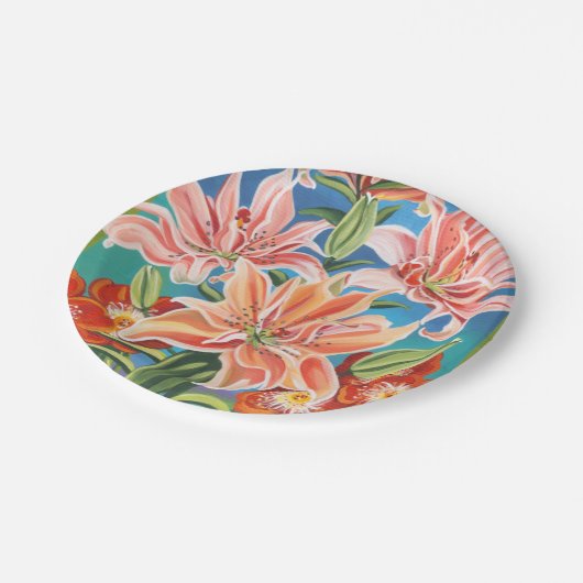 Bouquet in Border II Pappteller (Schrägansicht)