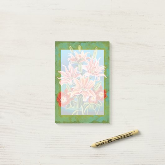 Bouquet in Border II Post-it Klebezettel (Auf Schreibtisch)