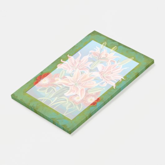 Bouquet in Border II Post-it Klebezettel (angewinkelt)