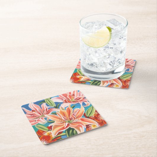 Bouquet in Border II Rechteckiger Pappuntersetzer (Vor Ort)