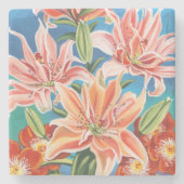 Bouquet in Border II Steinuntersetzer (Vorderseite)