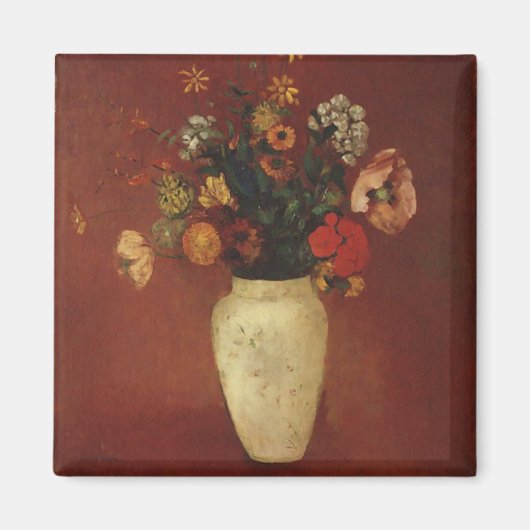 Bouquet in einer chinesischen Vase, Odilon Redon F Magnet (Vorne)