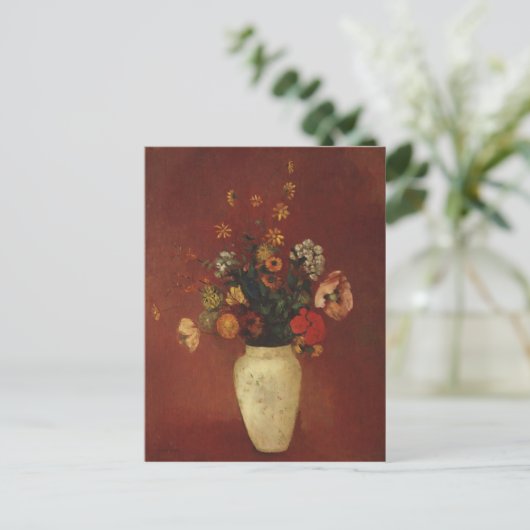 Bouquet in einer chinesischen Vase, Odilon Redon F Postkarte (Stehend Vorderseite)