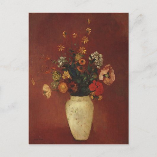 Bouquet in einer chinesischen Vase, Odilon Redon F Postkarte (Vorderseite)