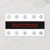 Bouquet Kontur Business Loyalty Punch Card Terminkarte (Rückseite)