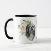 Bouquet Lhasa Apso Hund Tasse (Links)
