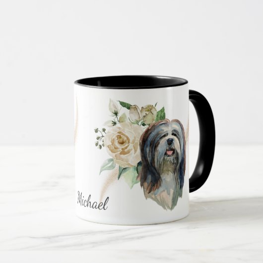 Bouquet Lhasa Apso Hund Tasse (VorderseiteRechts)