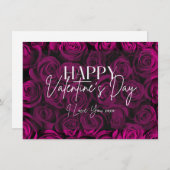 Bouquet Lila Rose Happy Valentine Day Card Einladung (Vorne/Hinten)