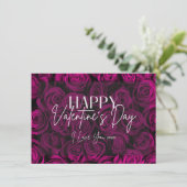 Bouquet Lila Rose Happy Valentine Day Card Einladung (Stehend Vorderseite)