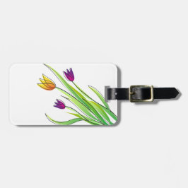 Bouquet Lila und gelber Tulpen Gepäckanhänger