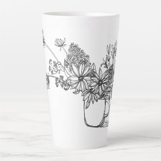 Bouquet-Linie zeichnend Tasse (Vorderseite)