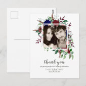 Bouquet Marsala Blue Pink Blume DANKEN Postkarte (Vorne/Hinten)