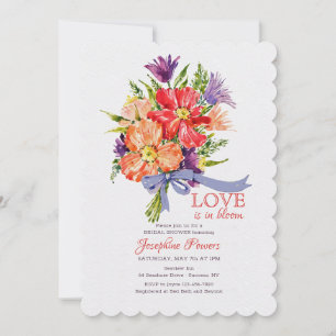 Bouquet mit Blauer Schleife und Einladung