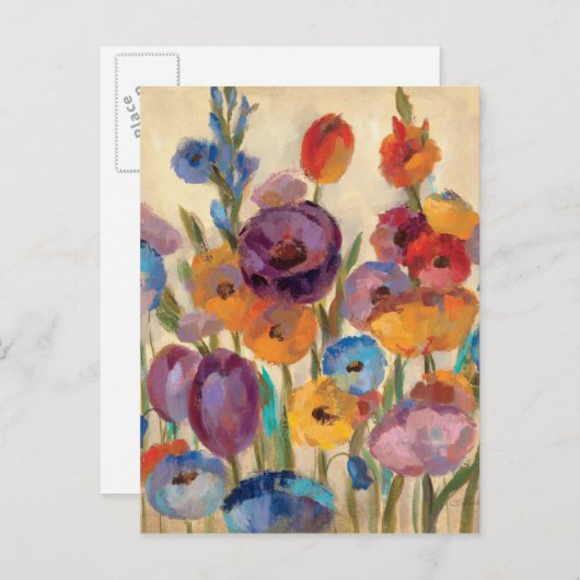 Bouquet mit bunten Blume Postkarte (Vorne/Hinten)