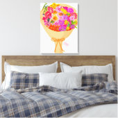 Bouquet mit farbenfrohen Blume Canvas Print Leinwanddruck (Insitu (Schlafzimmer))