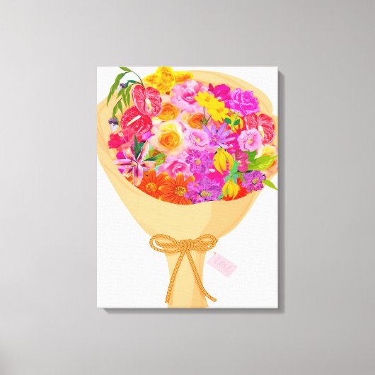 Bouquet mit farbenfrohen Blume Canvas Print Leinwanddruck (Vorderseite)
