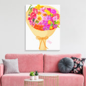 Bouquet mit farbenfrohen Blume Canvas Print Leinwanddruck (Insitu (Wohnzimmer))