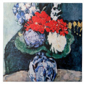 Bouquet mit Little Delft, Paul Cezanne Fliese (Vorderseite)