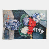Bouquet mit Little Delft, Paul Cezanne Geschirrtuch (Horizontal)