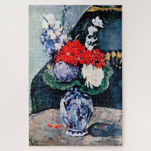 Bouquet mit Little Delft, Paul Cezanne Puzzle (Vertikal)