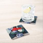 Bouquet mit Little Delft, Paul Cezanne Rechteckiger Pappuntersetzer (Vor Ort)