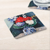 Bouquet mit Little Delft, Paul Cezanne Rechteckiger Pappuntersetzer (angewinkelt)