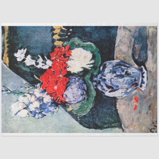 Bouquet mit Little Delft, Paul Cezanne Seidenpapier (Vorderseite)