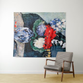 Bouquet mit Little Delft, Paul Cezanne Wandteppich (Beispiel (Horizontal))