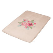 Bouquet mit rosa gestrichenen Rosen Badematte (Schrägansicht)