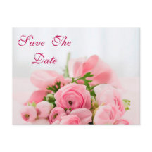 Bouquet mit rosa Rosen Babydusche Save the Date