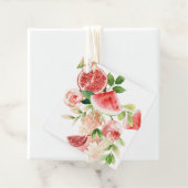 Bouquet mit rosafarbenen Blume und Früchten Geschenkanhänger (Beispiel)