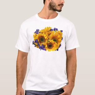 Bouquet mit Sonnenblumen und Lila Statice T-Shirt