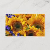 Bouquet mit Sonnenblumen und Lila Statice Visitenkarte (Rückseite)