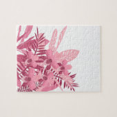 Bouquet mit tropischen Pflanze in Rosa Puzzle (Horizontal)