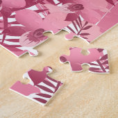 Bouquet mit tropischen Pflanze in Rosa Puzzle (Seite)