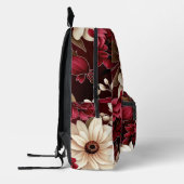 Bouquet mit Vintager Rot-Blume Bedruckter Rucksack (Links)