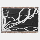 Bouquet Noir: Abstrakt Schwarz & Weiß Decke (Vorderseite)