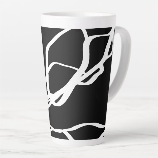 Bouquet Noir: Abstrakt Schwarz & Weiß Milchtasse (Rechte Ecke)