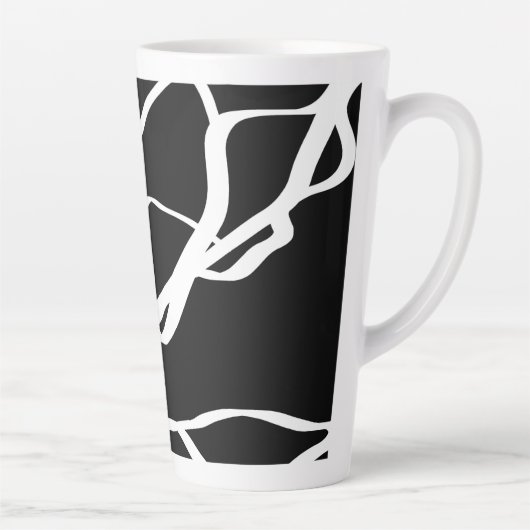 Bouquet Noir: Abstrakt Schwarz & Weiß Milchtasse (Rechts)